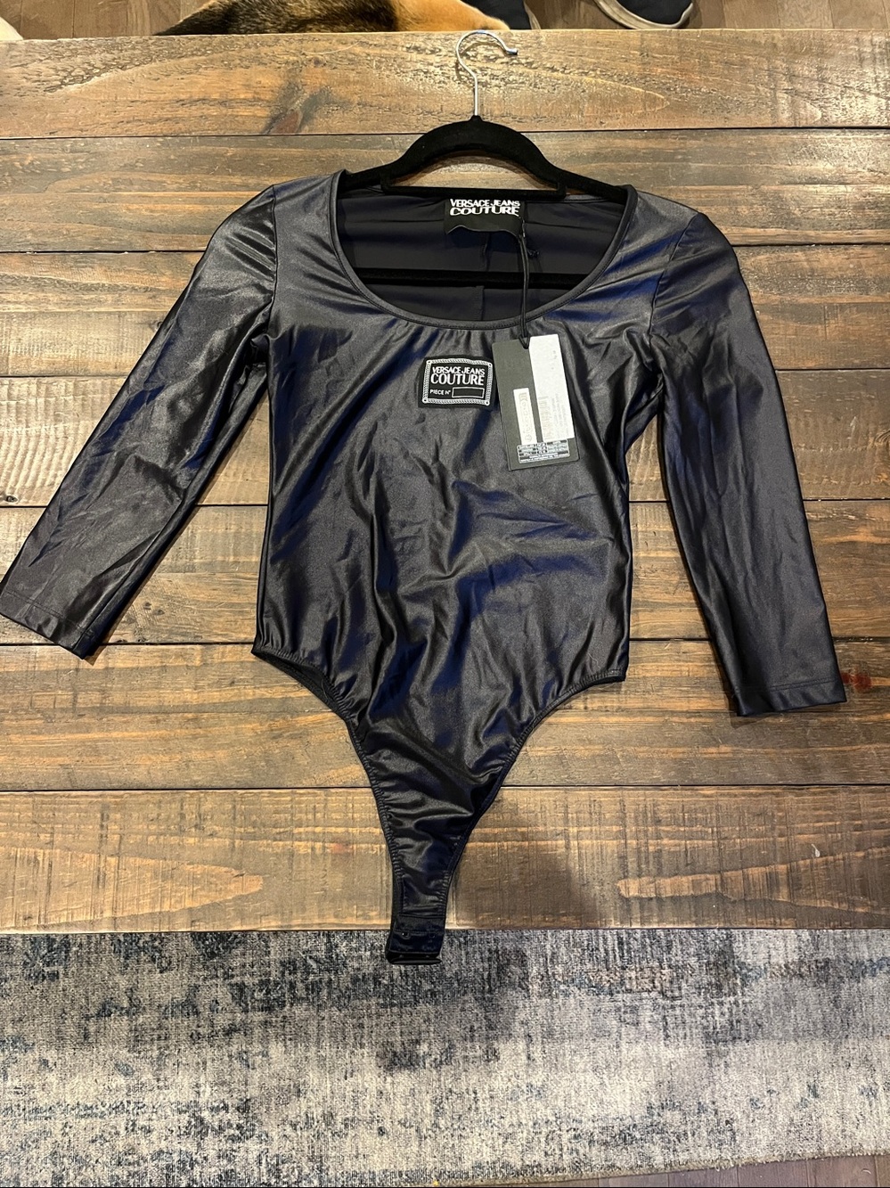 Versace Jeans Couture Shiny Noir Bodysuit - Picture 16 of 16